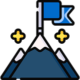 Flag on mountain icon